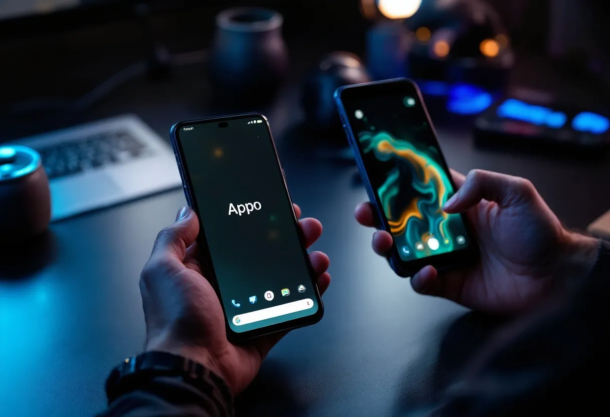 A magnifying lens over glowing lines of code in the dark