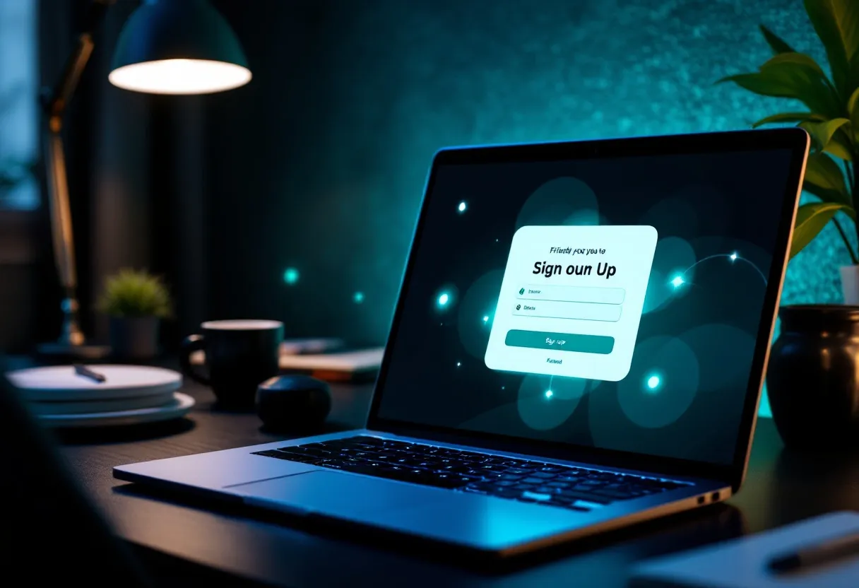 Layered UI cards showing a smooth onboarding flow floating in dark space